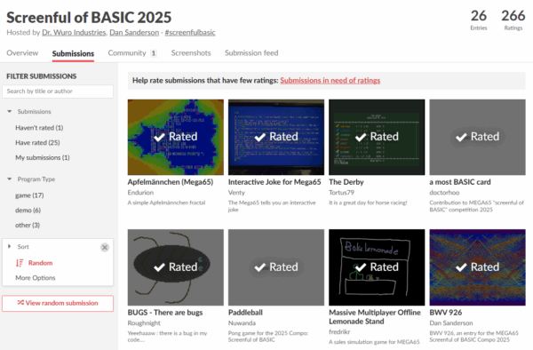 Mega65 Screenful of BASIC Compo
